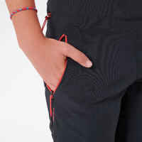 Kids’ softshell hiking trousers, 7-15 years, MH500 - Grey/Black