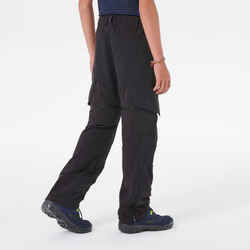 Kids’ Modular Hiking Trousers MH500 ONEZIP Aged 7-15 - Black