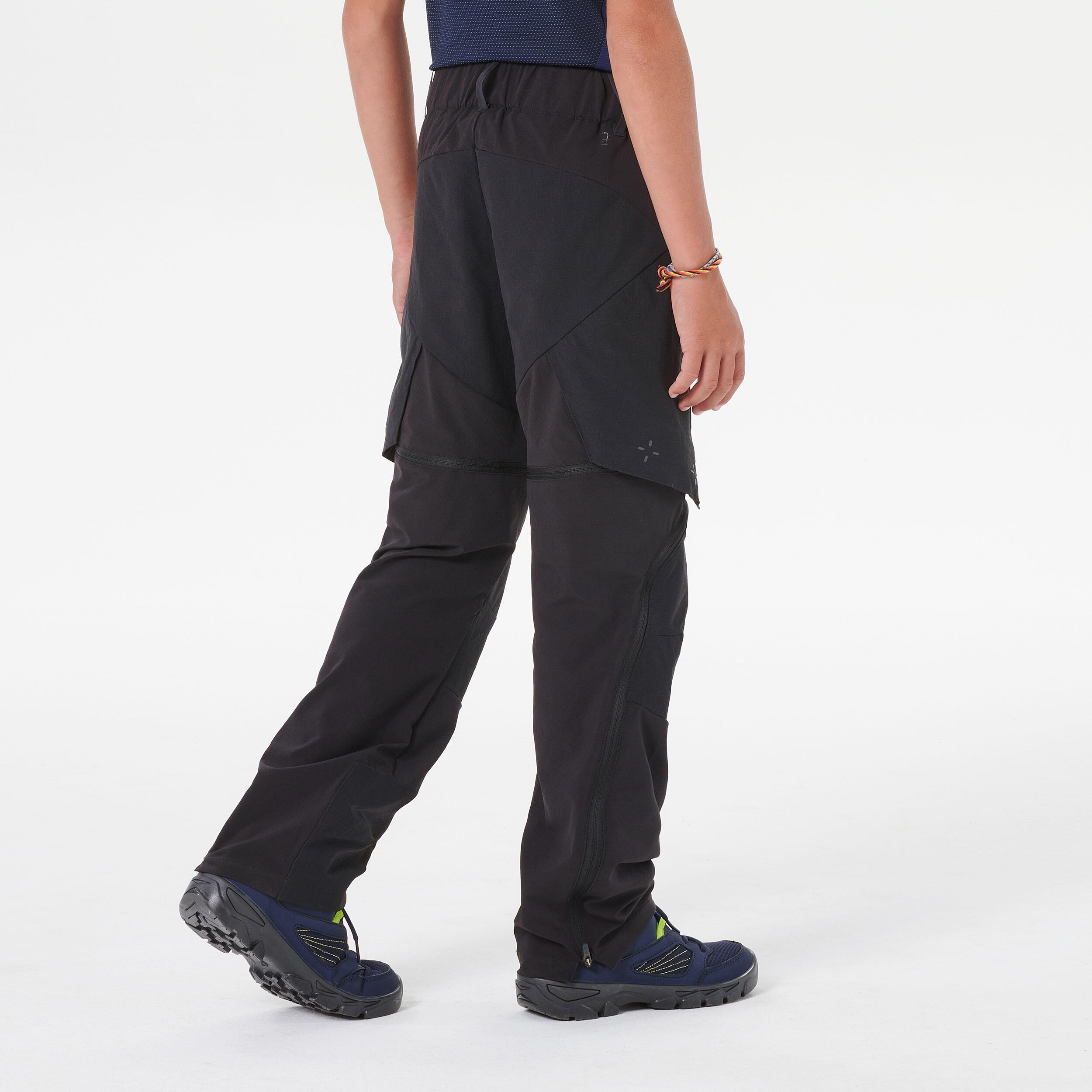 Kids’ Modular Hiking Trousers MH500 ONEZIP Aged 7-15 - Black 3/15