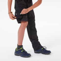 Kids’ Modular Hiking Trousers MH500 ONEZIP Aged 7-15 - Black