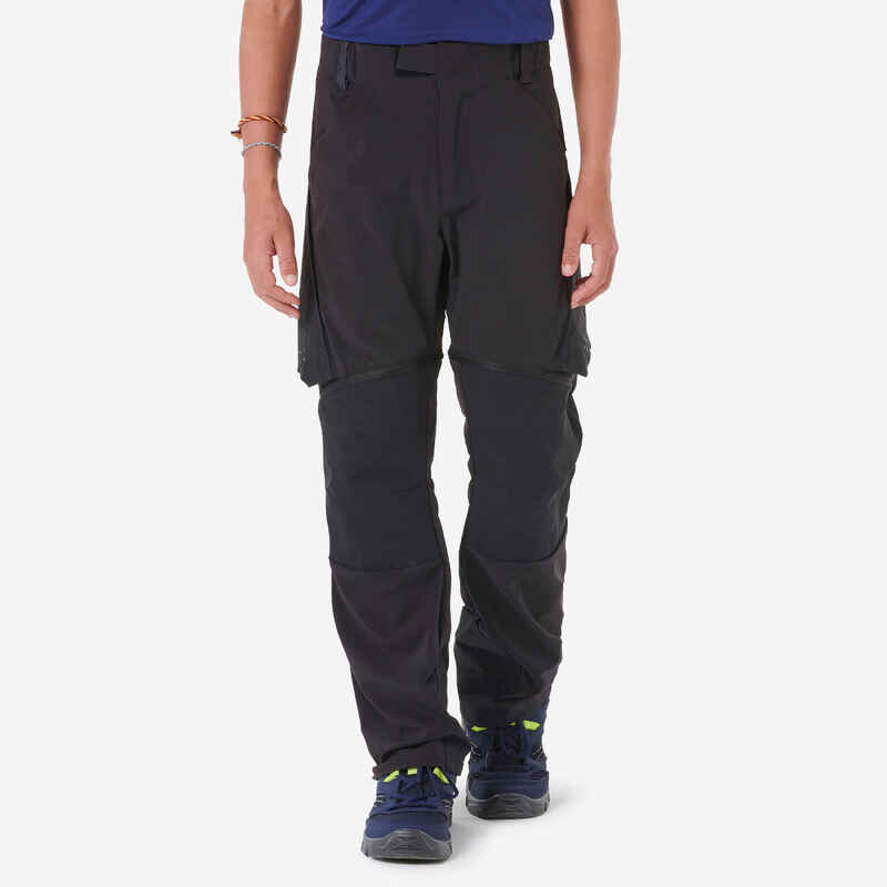 Pantalón de montaña y trekking desmontable Niños 7-15 años MH500 negro