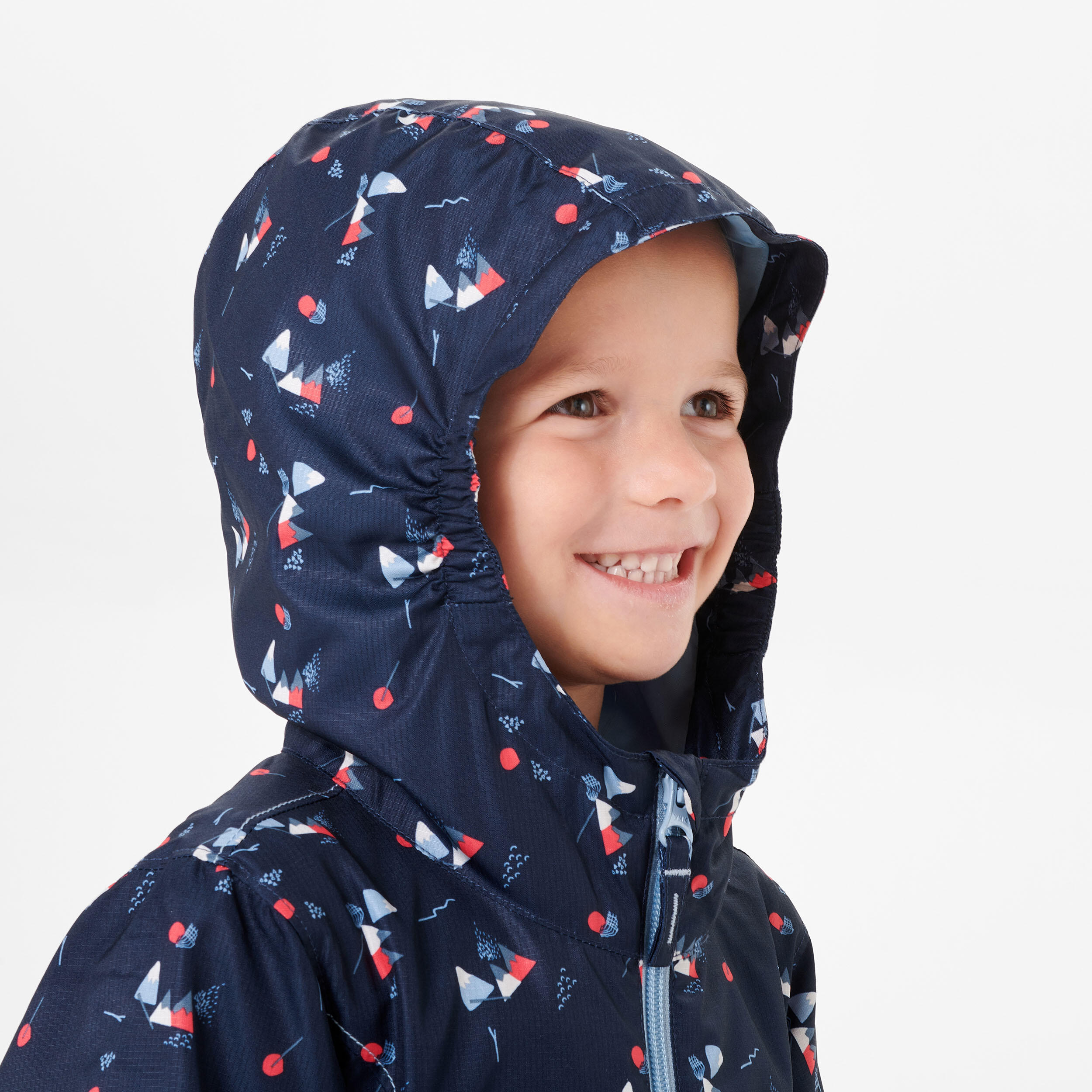 Kids’ Hiking Jacket - MH 500 Navy Blue - QUECHUA