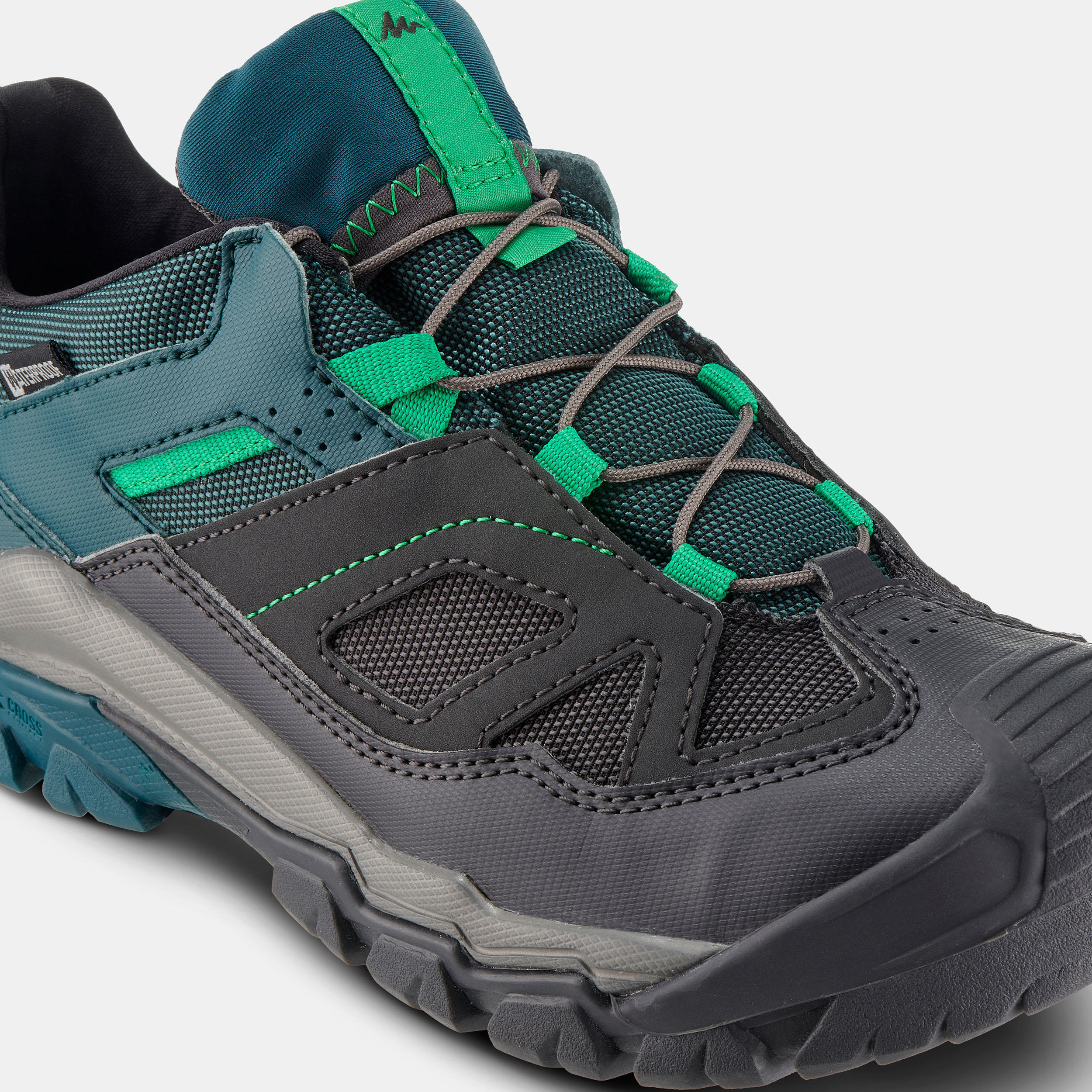 Kids’ Waterproof Lace-up Hiking Shoes - CROSSROCK Sizes 2-5 Green 5/5