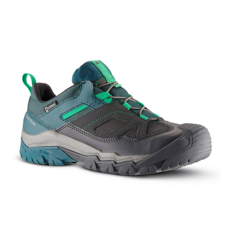 Kid's Waterproof Lace-up Hiking Shoes CROSSROCK - Green 3-5.5