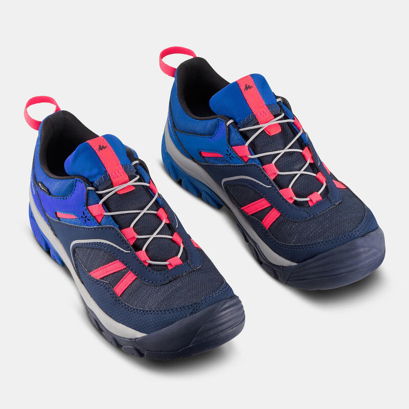 Chaussures imperméables de randonnée enfant avec lacet -CROSSROCK bleu - 35-38