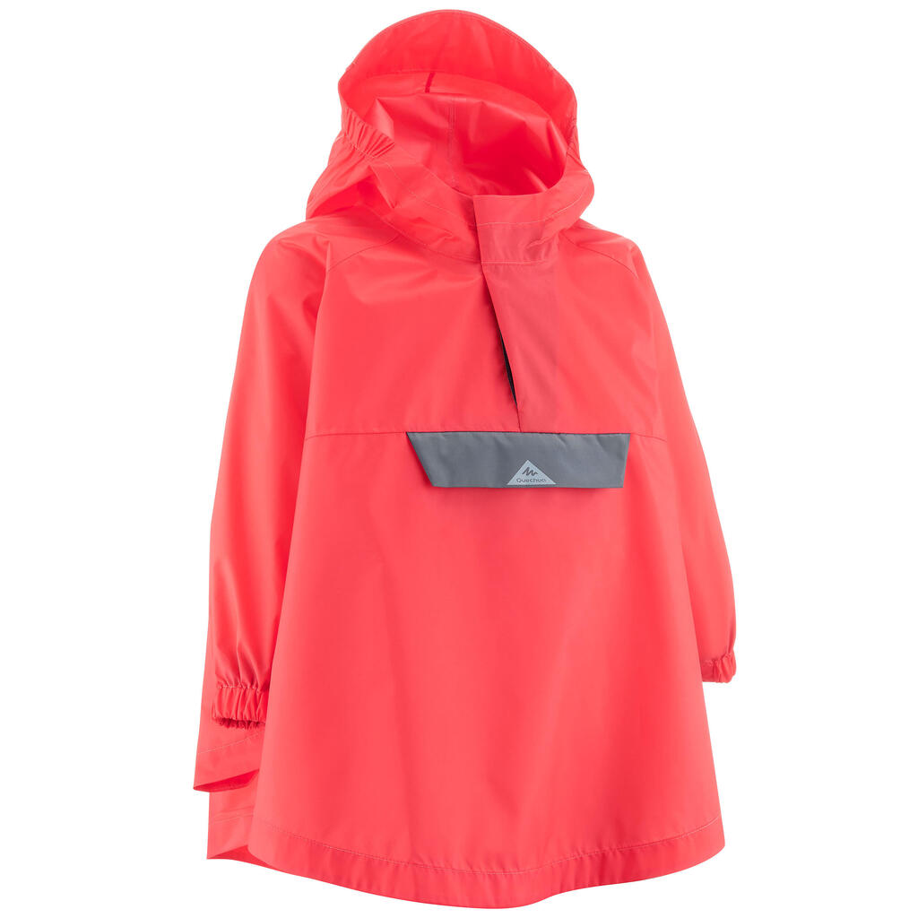 PONCHO IMPERMEABLE SENDERISMO NIÑOS MH100 ROSA