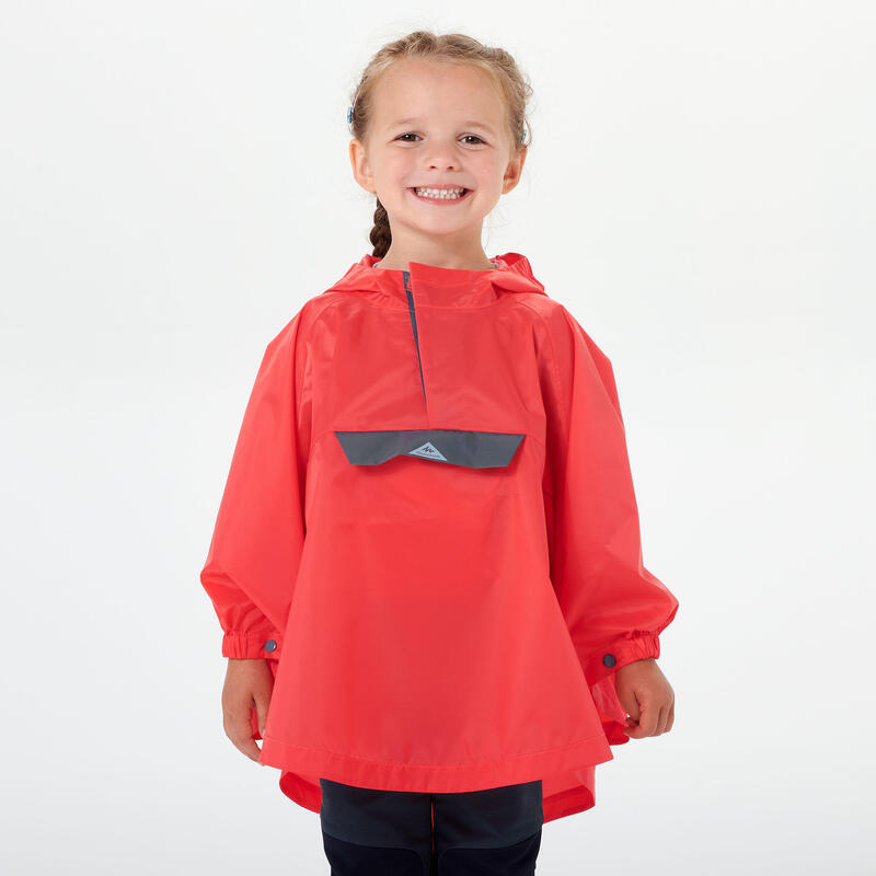 Poncho imperméable de randonnée - MH100 KID rose - enfant 2-6 ans