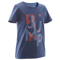 T-Shirt basique bleu jean imprimé ENFANT