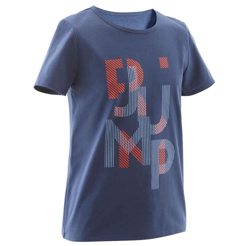 T-Shirt Basic Kinder jeansblau mit Print T-Shirt Basic Kinder jeansblau mit Print
