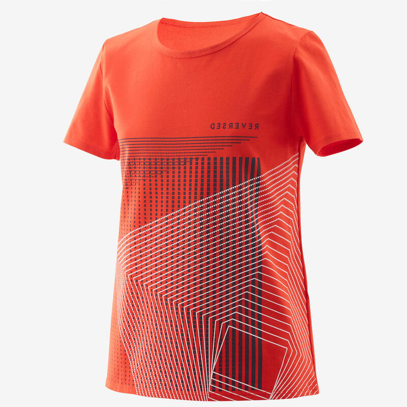 T-Shirt Basic 100 Gym Kinder rot mit Print