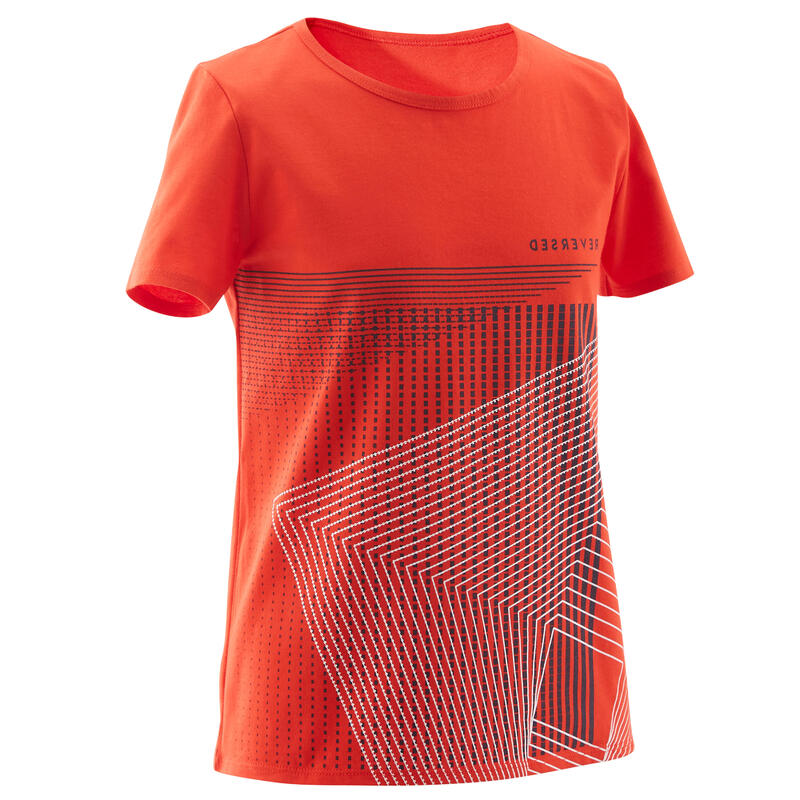 T-shirt enfant coton - Basique rouge avec imprimé