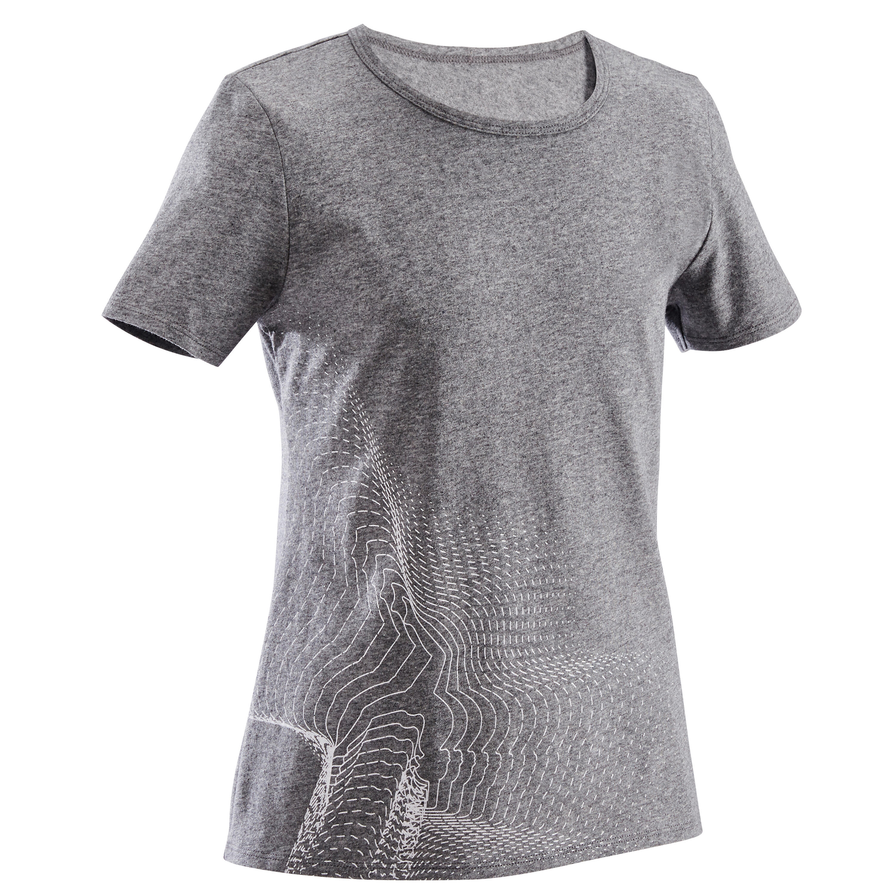 Camiseta gimnasia deportiva manga corta reciclada Niños Domyos 100 gris oscuro 5/8