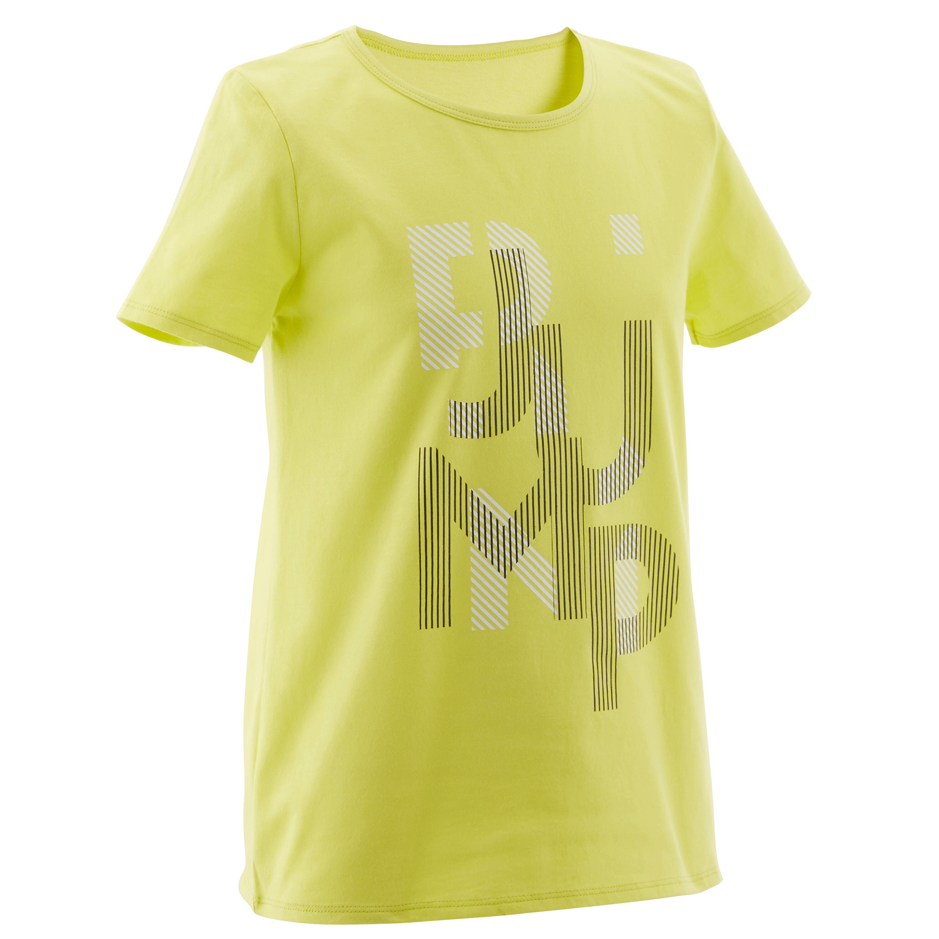 

Boys' Short-Sleeved Gym T-Shirt 100 - Yellow Print -  By DOMYOS | Decathlon