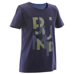 T-Shirt basique bleu marine imprimé ENFANT