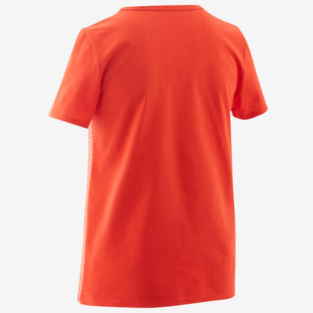 T-shirt skolidrott fritid Junior röd med tryck