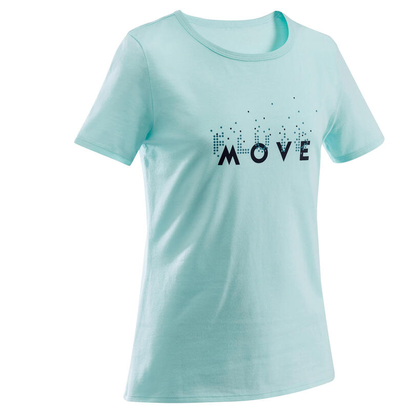 T-shirt basique enfant imprimé graphique turquoise