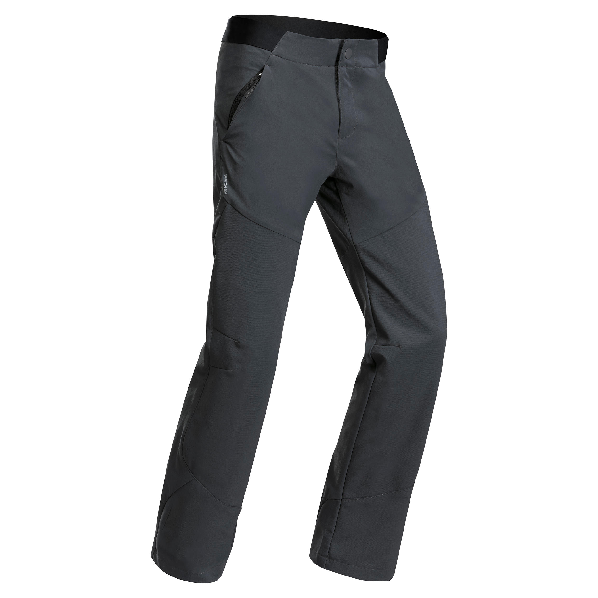 Pantalon Drumeție la munte MH550 Softshell Negru Copii 7 -15 ani