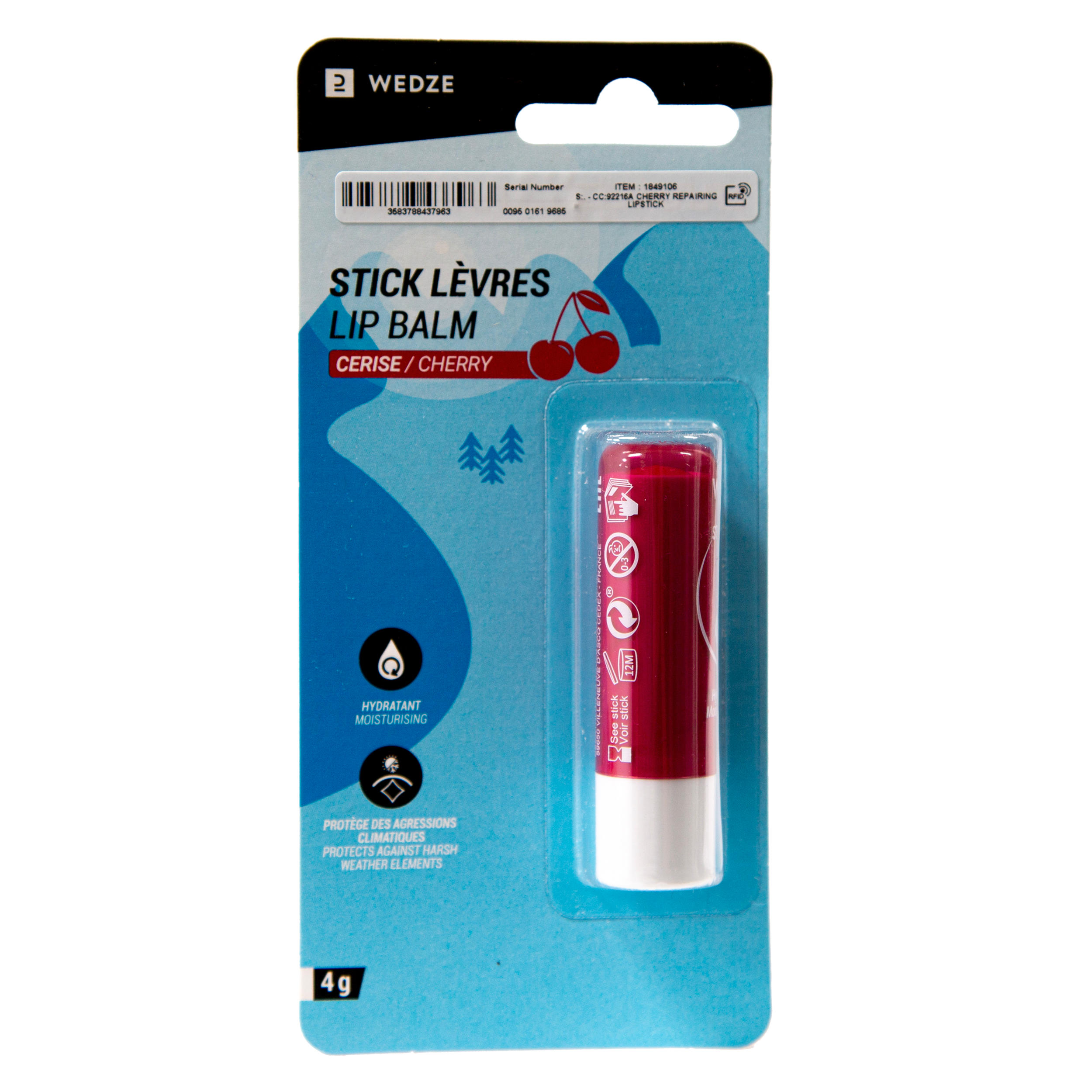 Moisturising lip repair balm. Cherry flavour. 1/3