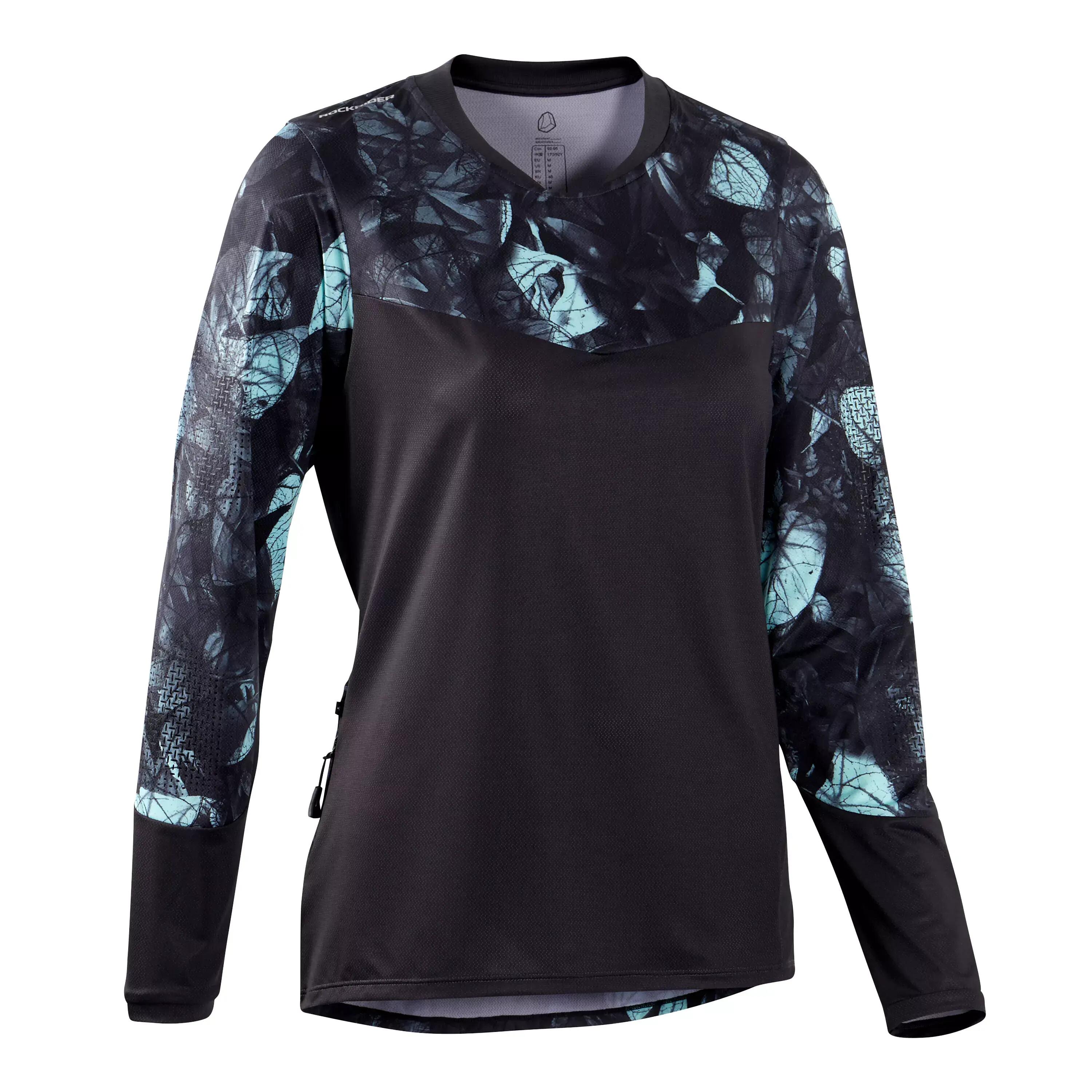 CAMISOLA DE BTT MULHER EXPL 500 PRETO/VERDE 11/15