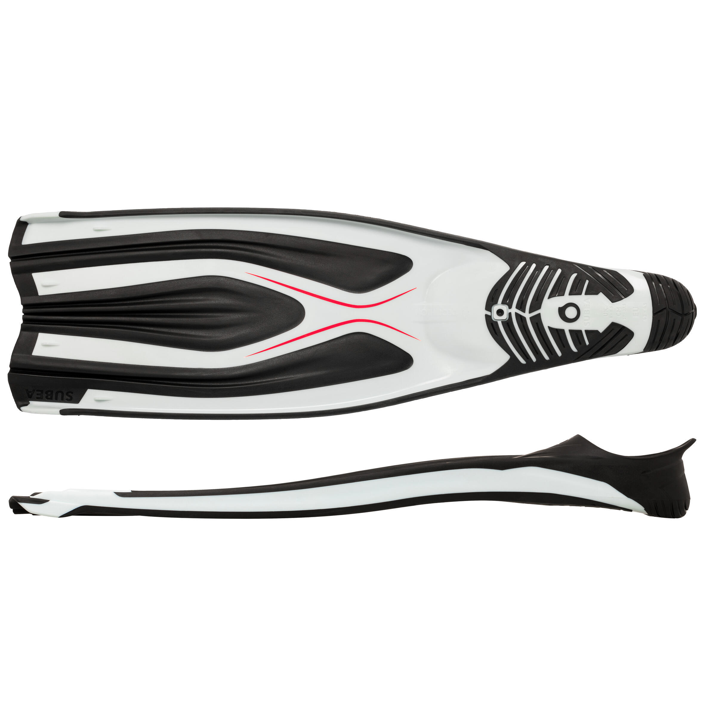 Diving Fins - FF 500 Power White Black 4/7