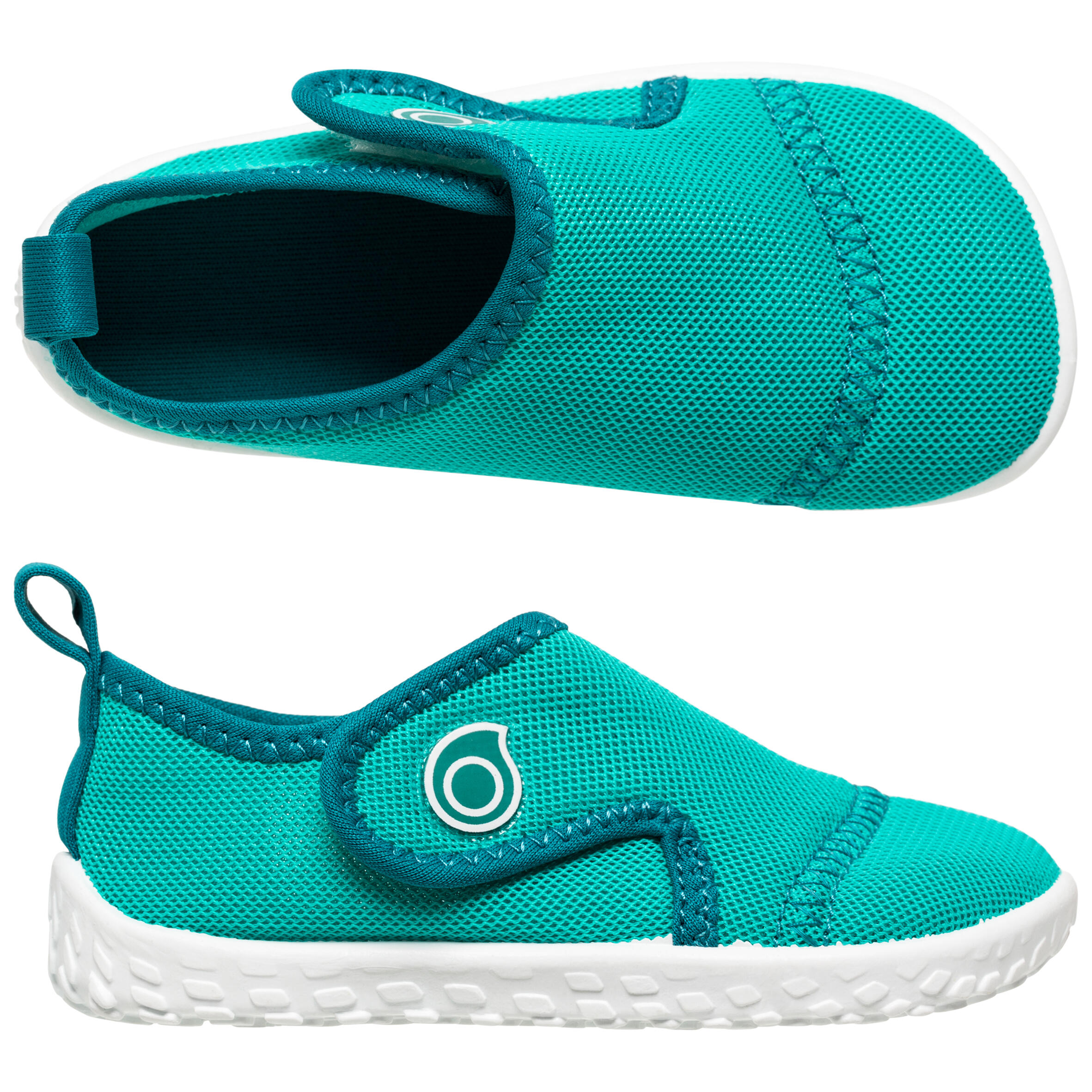 100 water shoes - Babies - Dark peacock blue, Deep petrol blue, Snow white  - Subea - Decathlon