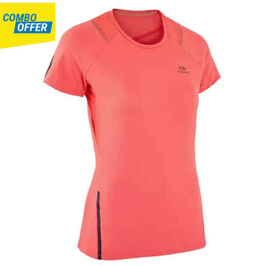 
      Run Dry+ Women's Running T-Shirt - Pink/Orange
  