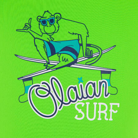 kids’ surfing anti-UV printed water T-Shirt - green