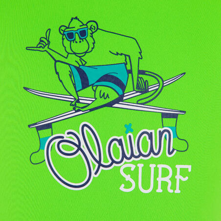 water tee shirt anti UV surf enfant vert imprimé