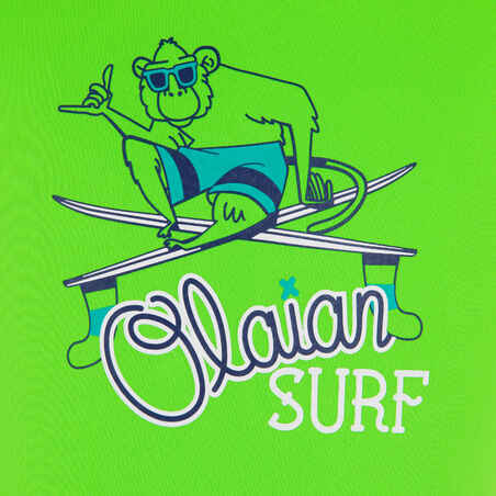 تي شيرت سباحة وركوب أمواج مقاوم للأشعة فوق البنفسجية للأطفال - أخضر