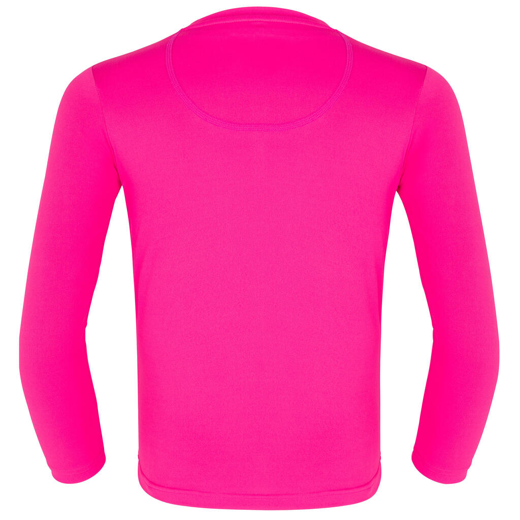 T-shirt anti UV manches longues surf Junior - 100 rose