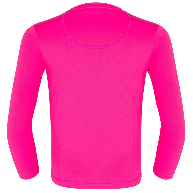 Uv-werend zwemshirt met lange mouwen voor kinderen roze met print