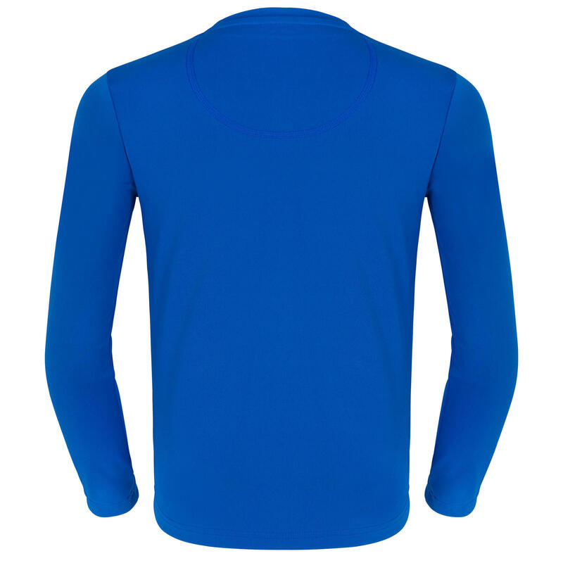 Çocuk Slim Fit Uzun Kollu UV Korumalı Tişört - Mavi - Desenli - 100