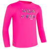 water tee shirt anti UV surf manches longues enfant rose imprimé