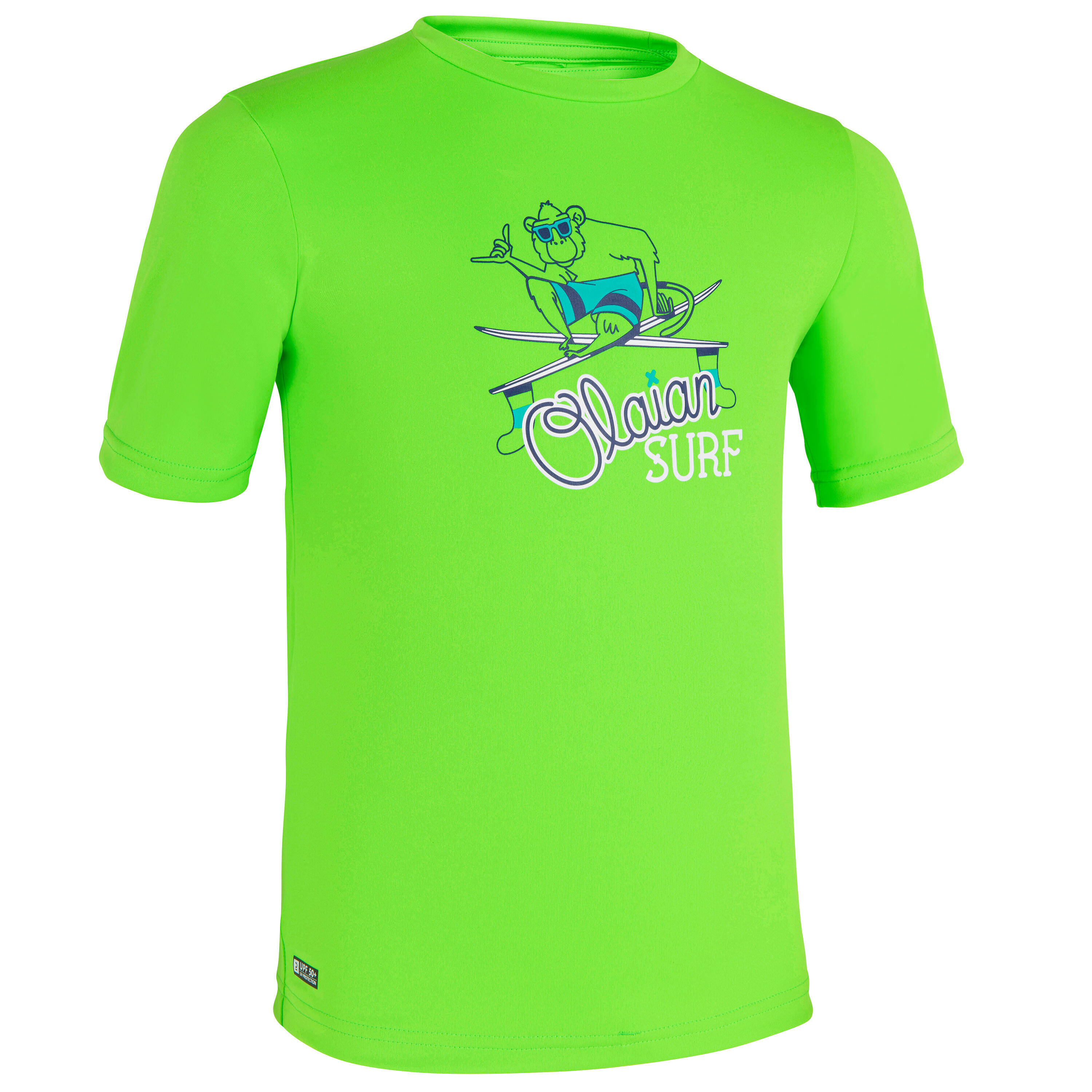 Kids Surfing Printed UV Rash Guard Green -  1