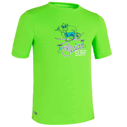 
      Παιδικό Τ-shirt με προστασία UV για surf με τύπωμα - Πράσινο
  
