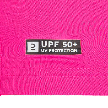 Camiseta protección solar manga larga Niños rosa fucsia