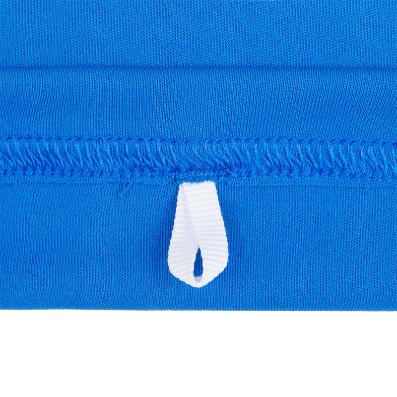 Uv-werend zwemshirt met lange mouwen voor kinderen blauw met print