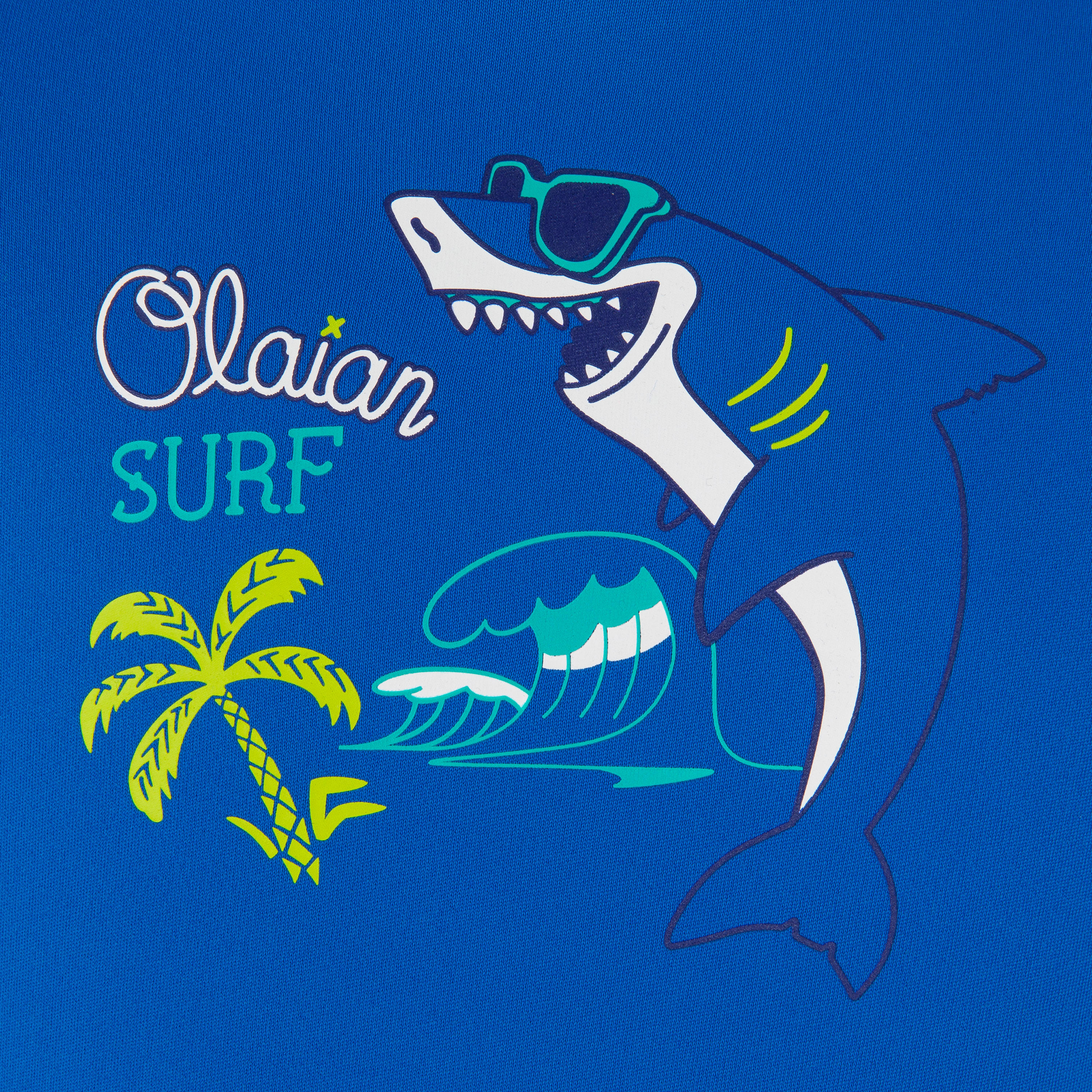 kids’ surfing anti-UV long-sleeved printed water T-shirt - blue 3/7