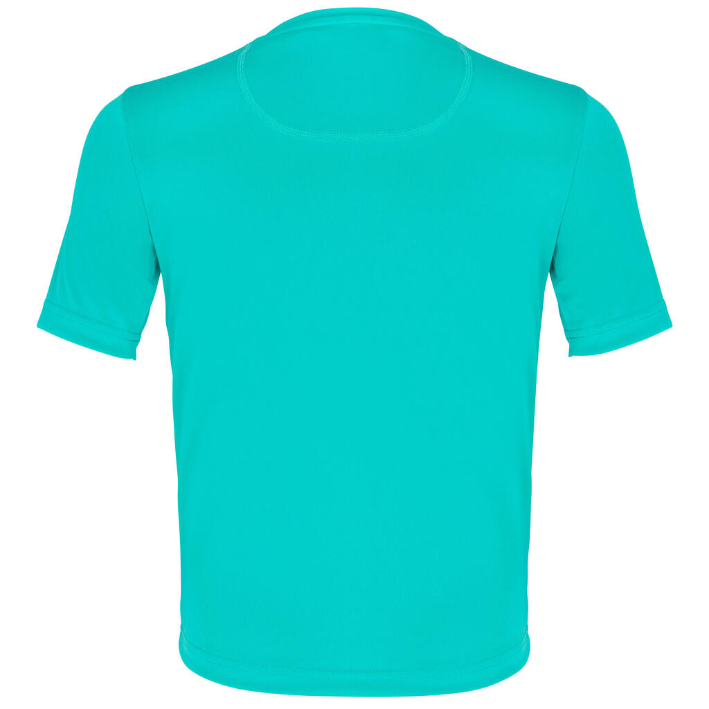 water tee shirt anti UV surf enfant vert turquoise imprimé