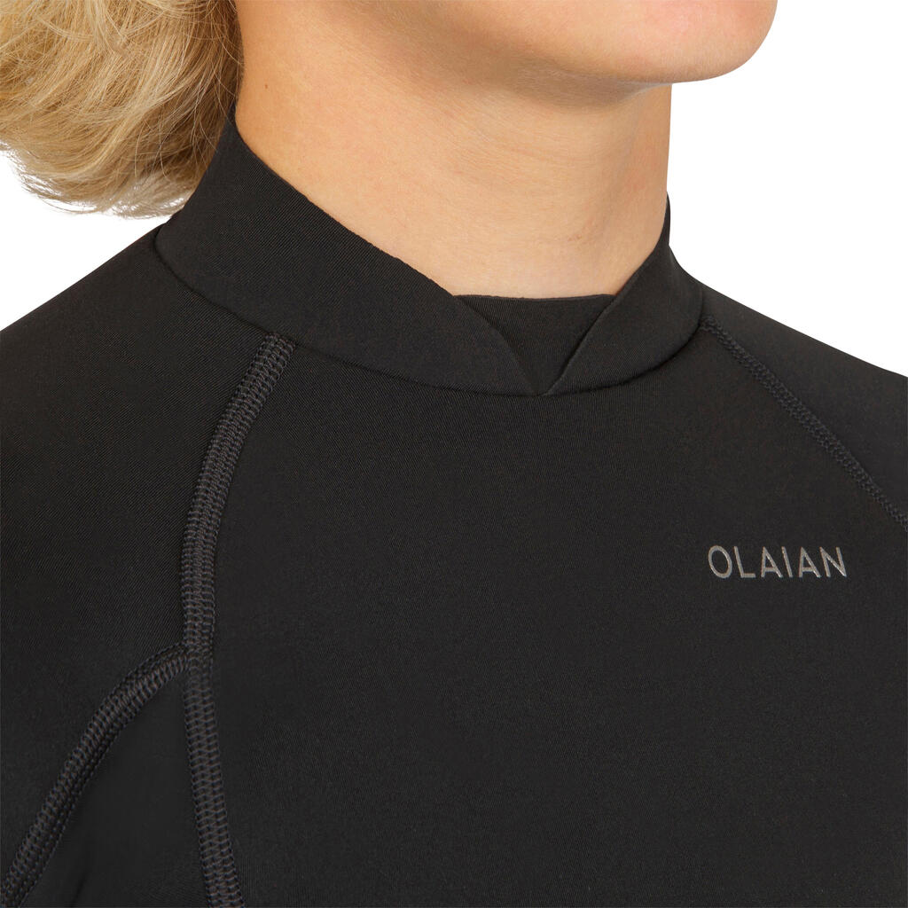 Pusaudžu neoprēna sērfošanas krekls “900”, 1,5 mm, melns