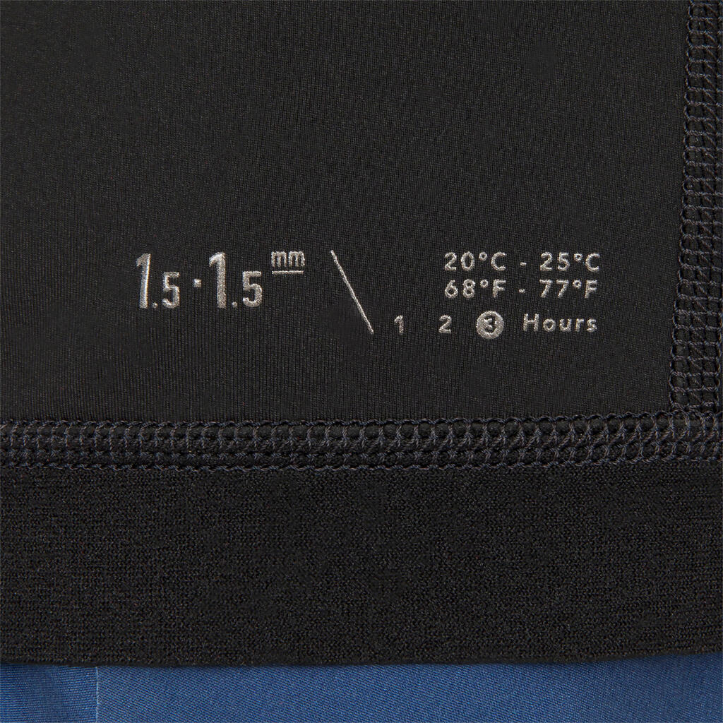Pusaudžu neoprēna sērfošanas krekls “900”, 1,5 mm, melns