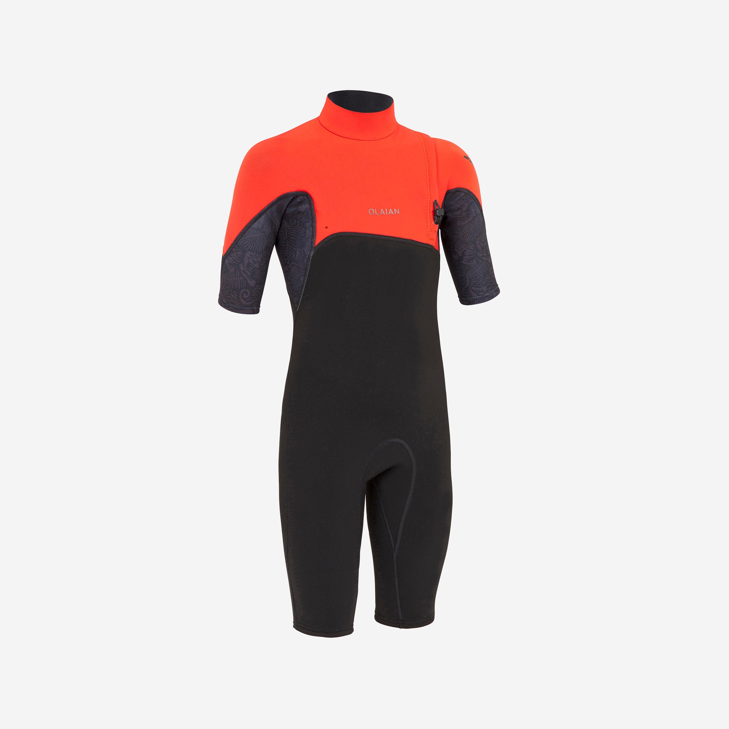 Kid’s Surfing Neoprene Shorty 900 1.5 mm - Black Red 1/10