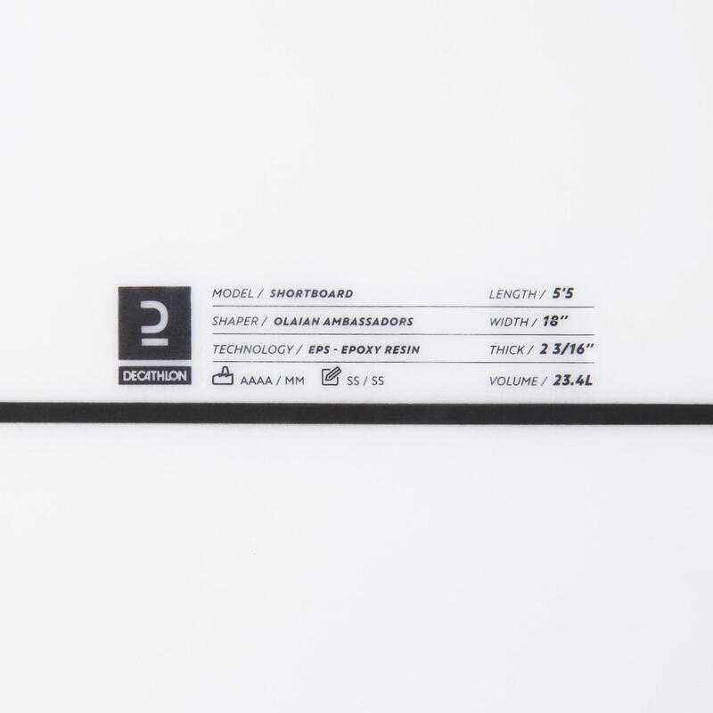 Shortboard 5'5", 24 l - 9003 db FCS2 szkeggel