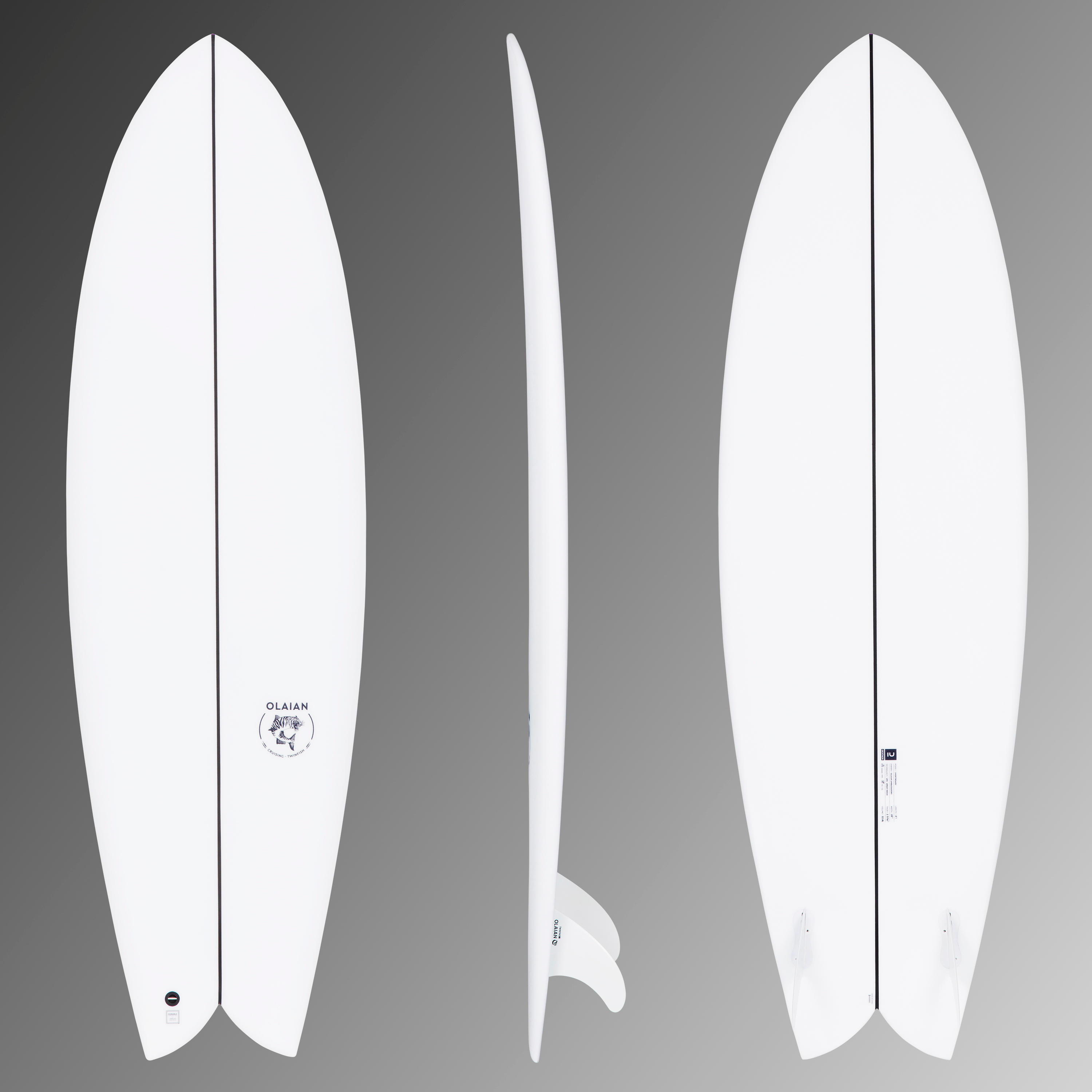 FISH 900 6'1" 42 L. Supplied with 2 twin fins. 1/15