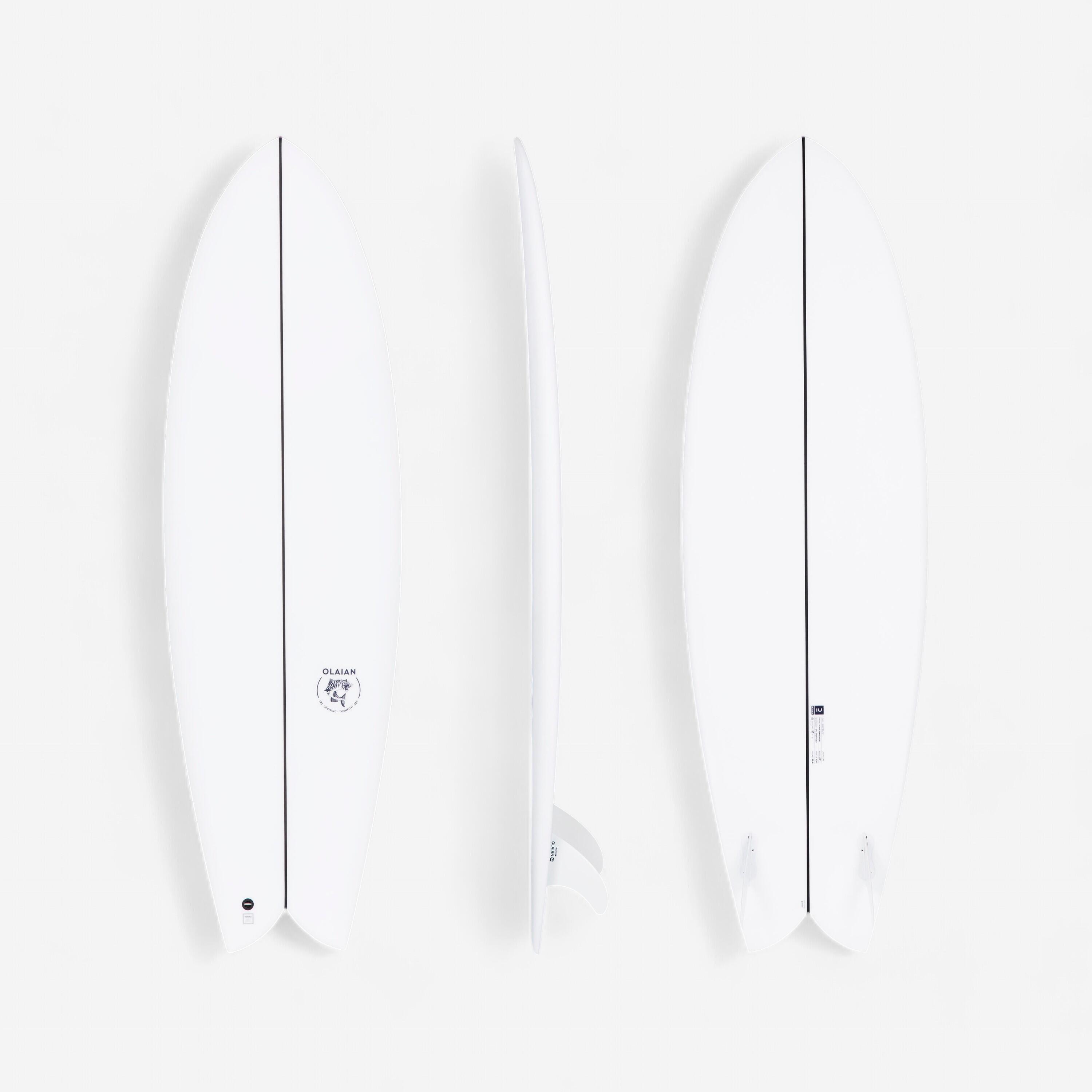 Olaian - Fish 900 6'1" 42 L .livrée Avec 2 Ailerons Twin . - Planche De Surf - Surf Bodyboard Ski Nautique - Blanc - Taille Unique - Decathlon
