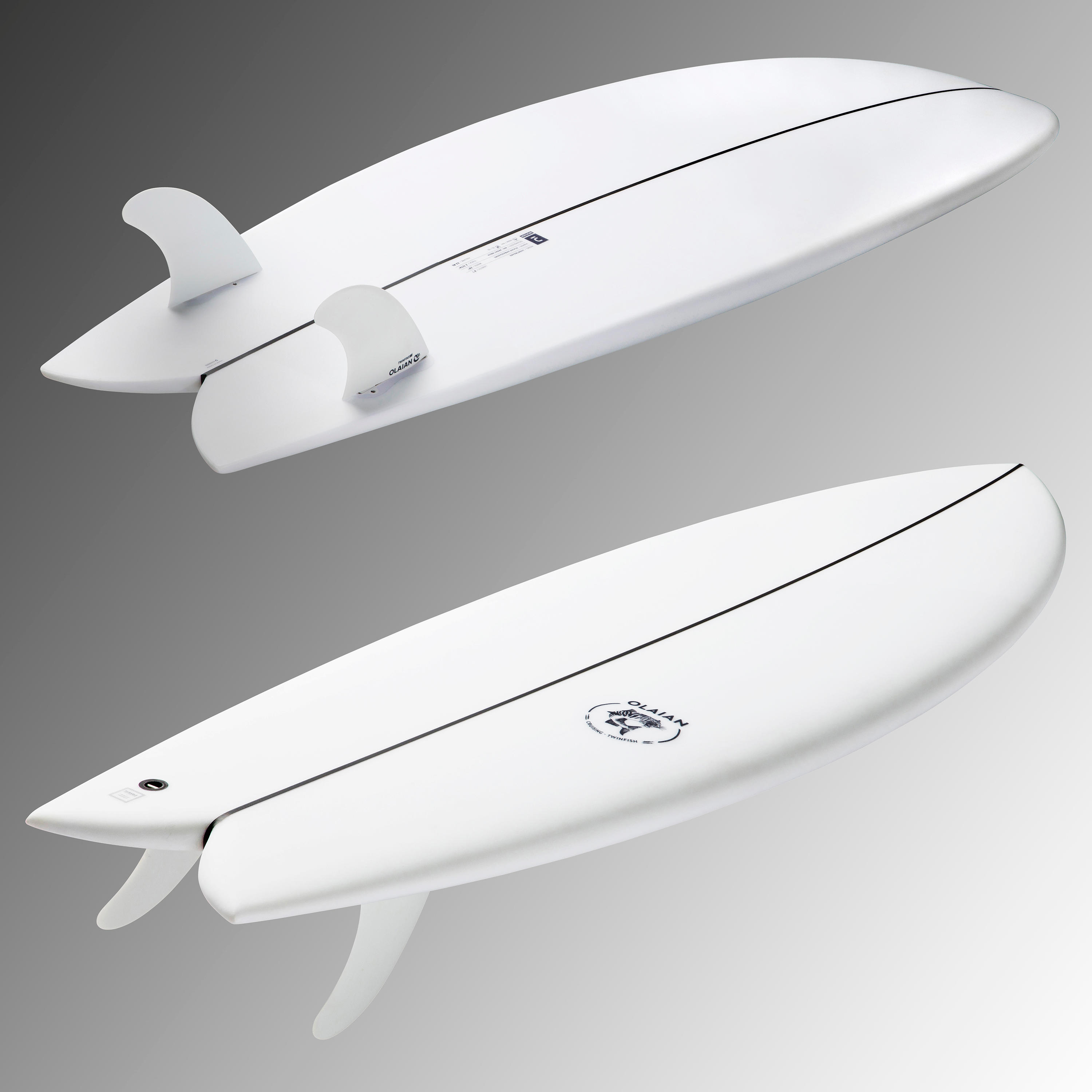 FISH 900 5'8" 35 L. Comes with 2 twin fins. 5/15