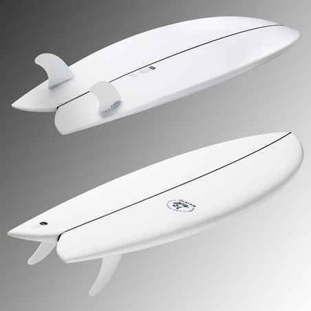 FISH 900 5'8" 35 L. Comes with 2 twin fins.