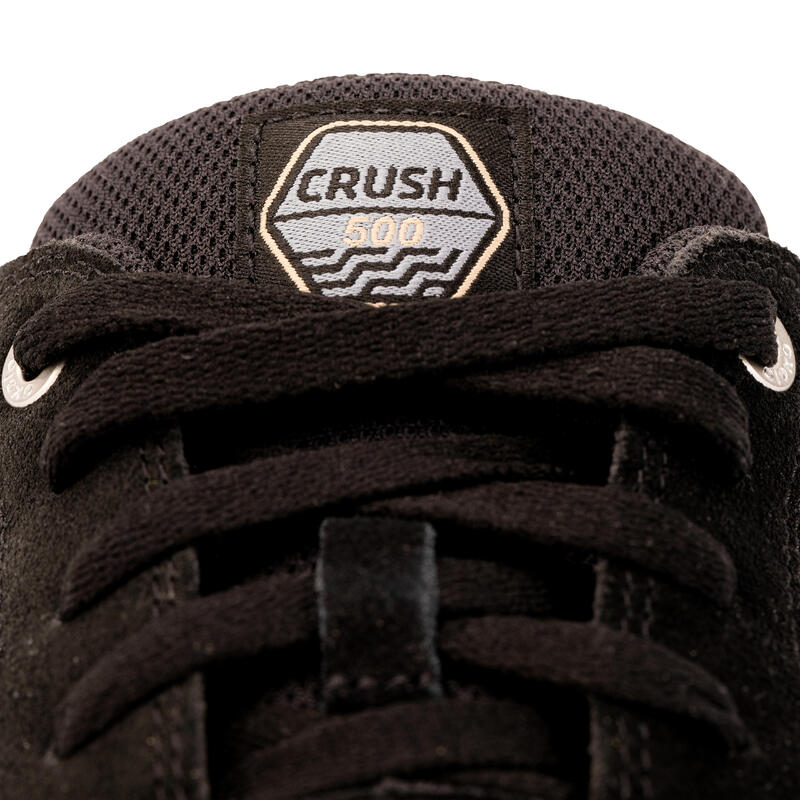 Skateschuh Sneaker Crush 500 Kinder schwarz mit Gummisohle