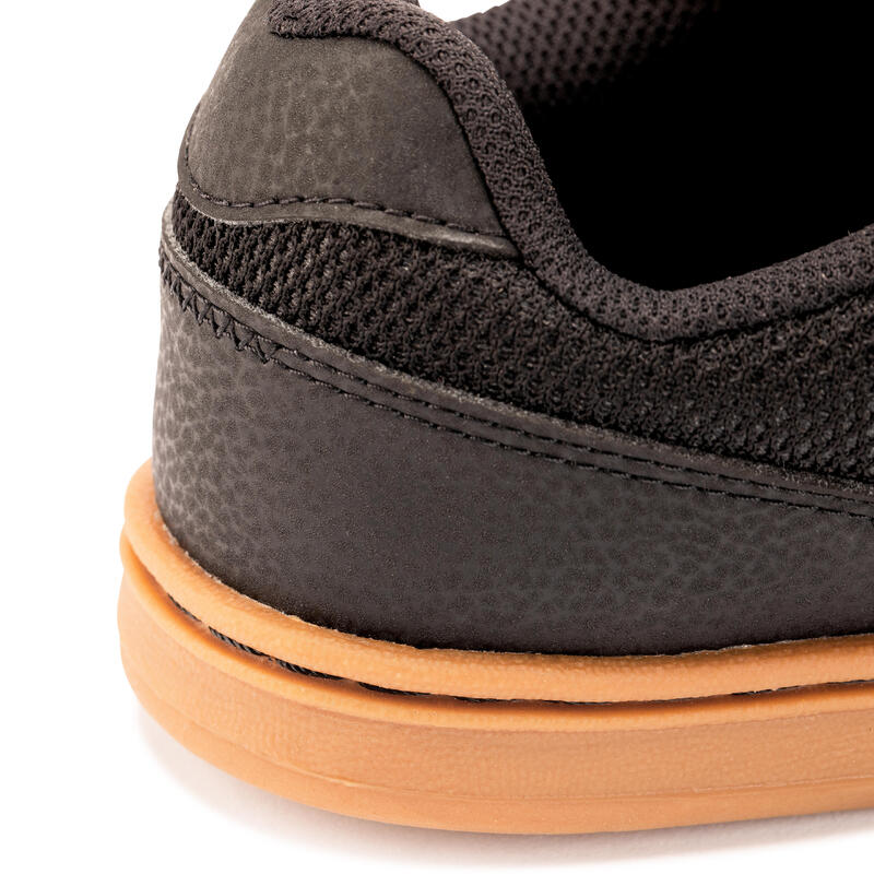 Zapatillas de skate resistentes piel Niños Oxelo Crush 500 Negras