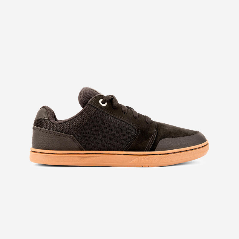 Zapatillas de skate resistentes piel Niños Oxelo Crush 500 Negras